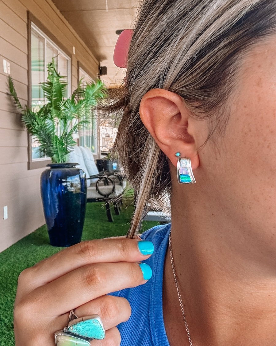Lefors Opal Earrings - earrings - Horseshoe J & Co.
