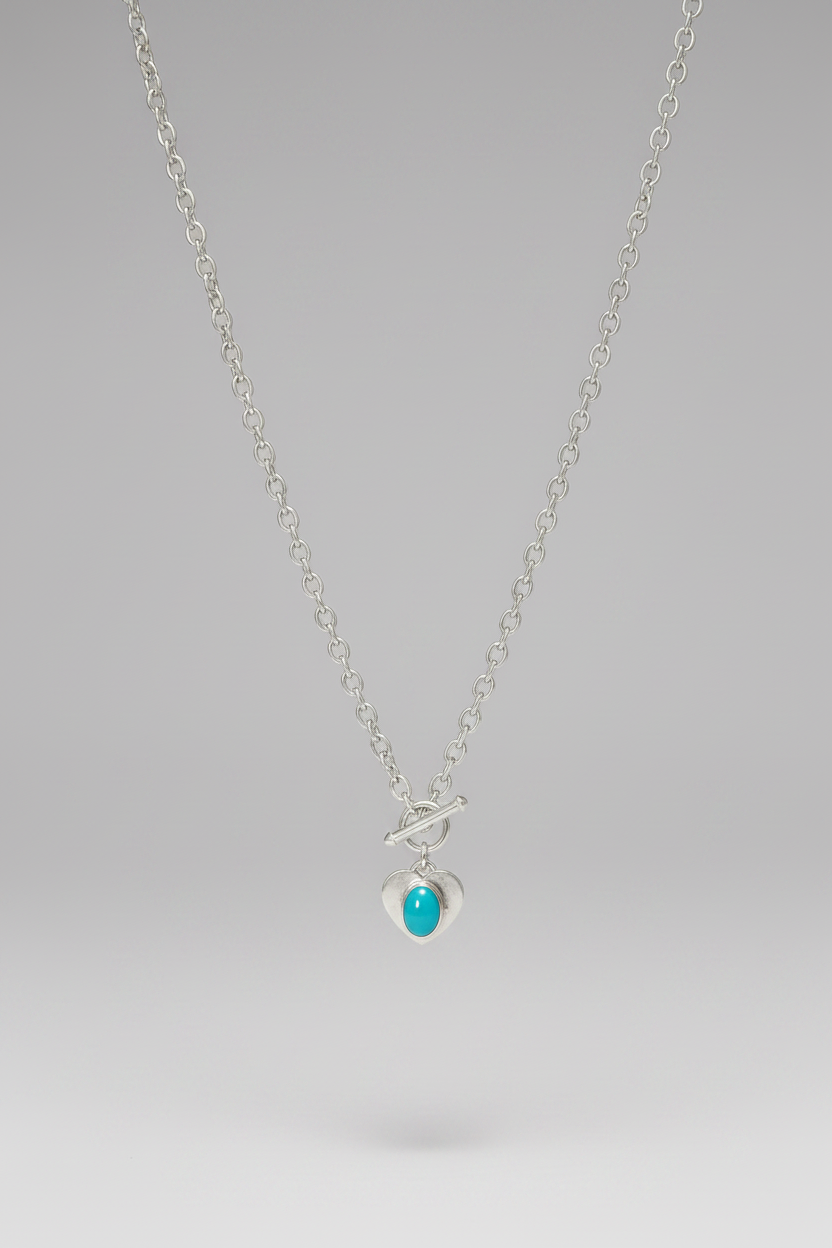 Leona Turquoise Heart Toggle Necklace - Wooten's