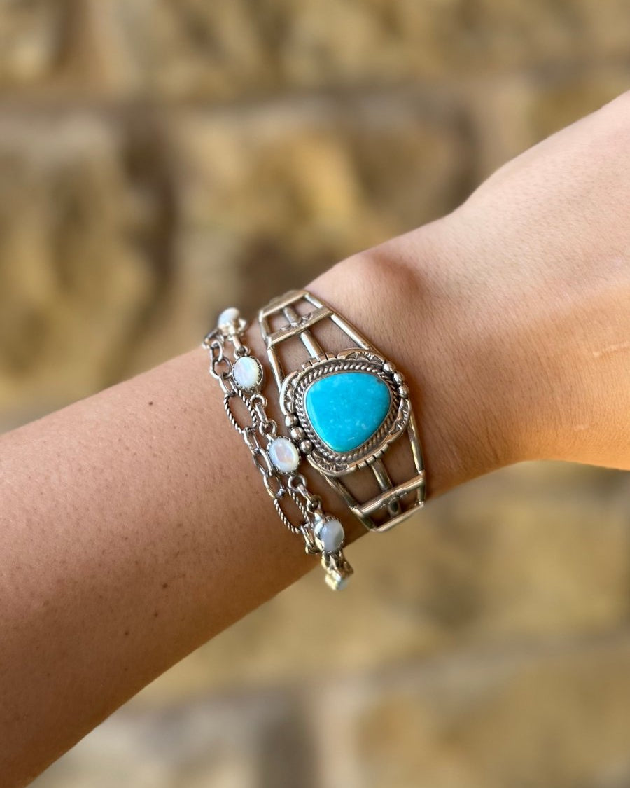 Leroy Turquoise Cuff Bracelet - Horseshoe J & Co.