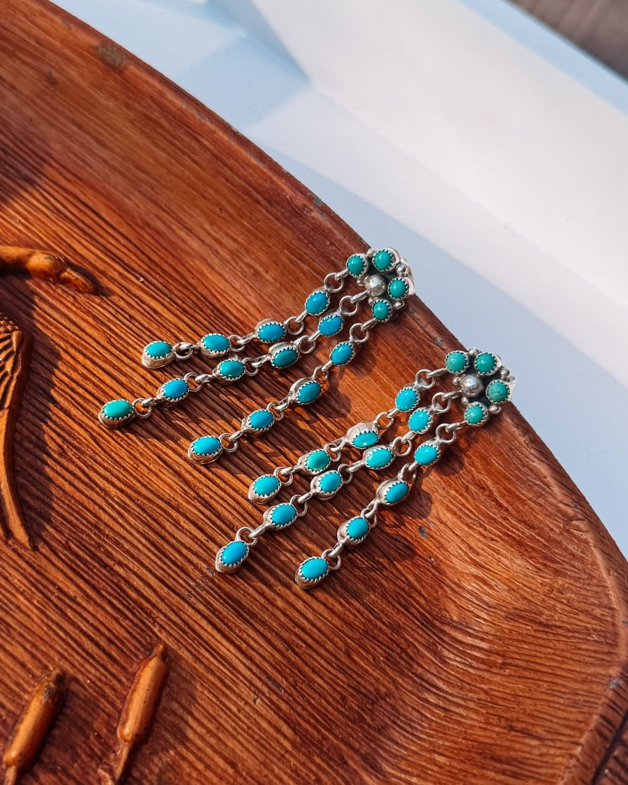 Lillian Waterfall Turquoise Earrings - Horseshoe J & Co.