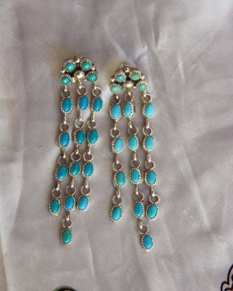 Lillian Waterfall Turquoise Earrings - Horseshoe J & Co.