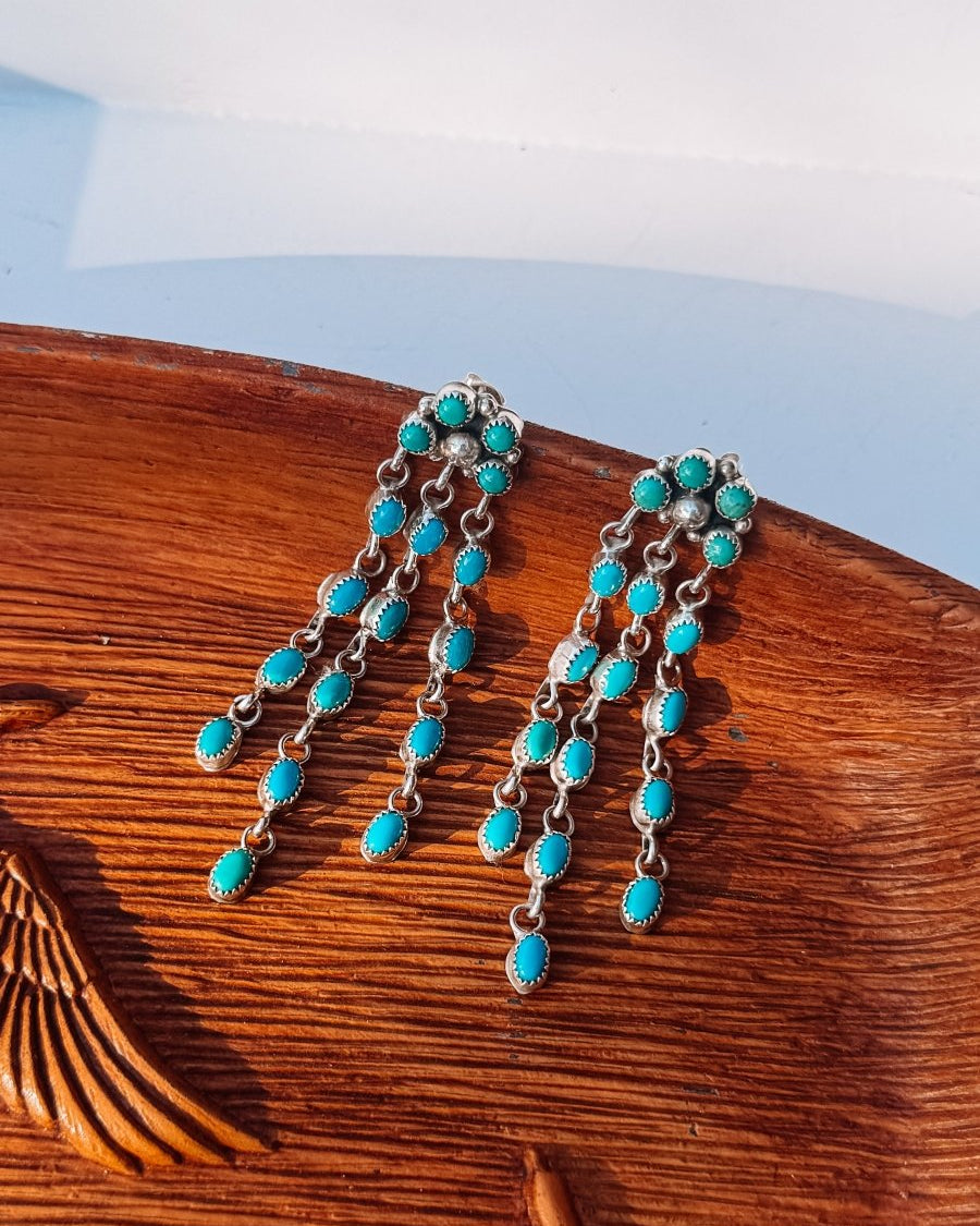 Lillian Waterfall Turquoise Earrings - Horseshoe J & Co.