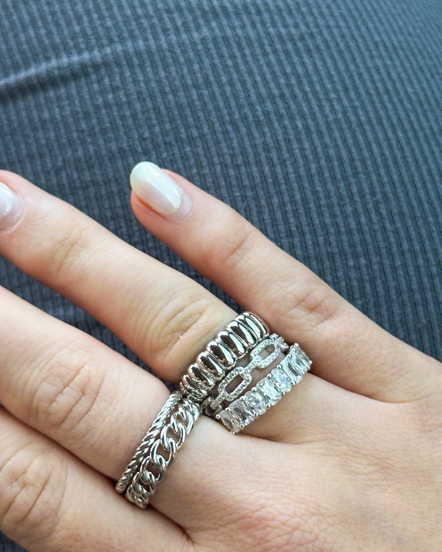 Lincoln Pavé Link Ring - Wooten's