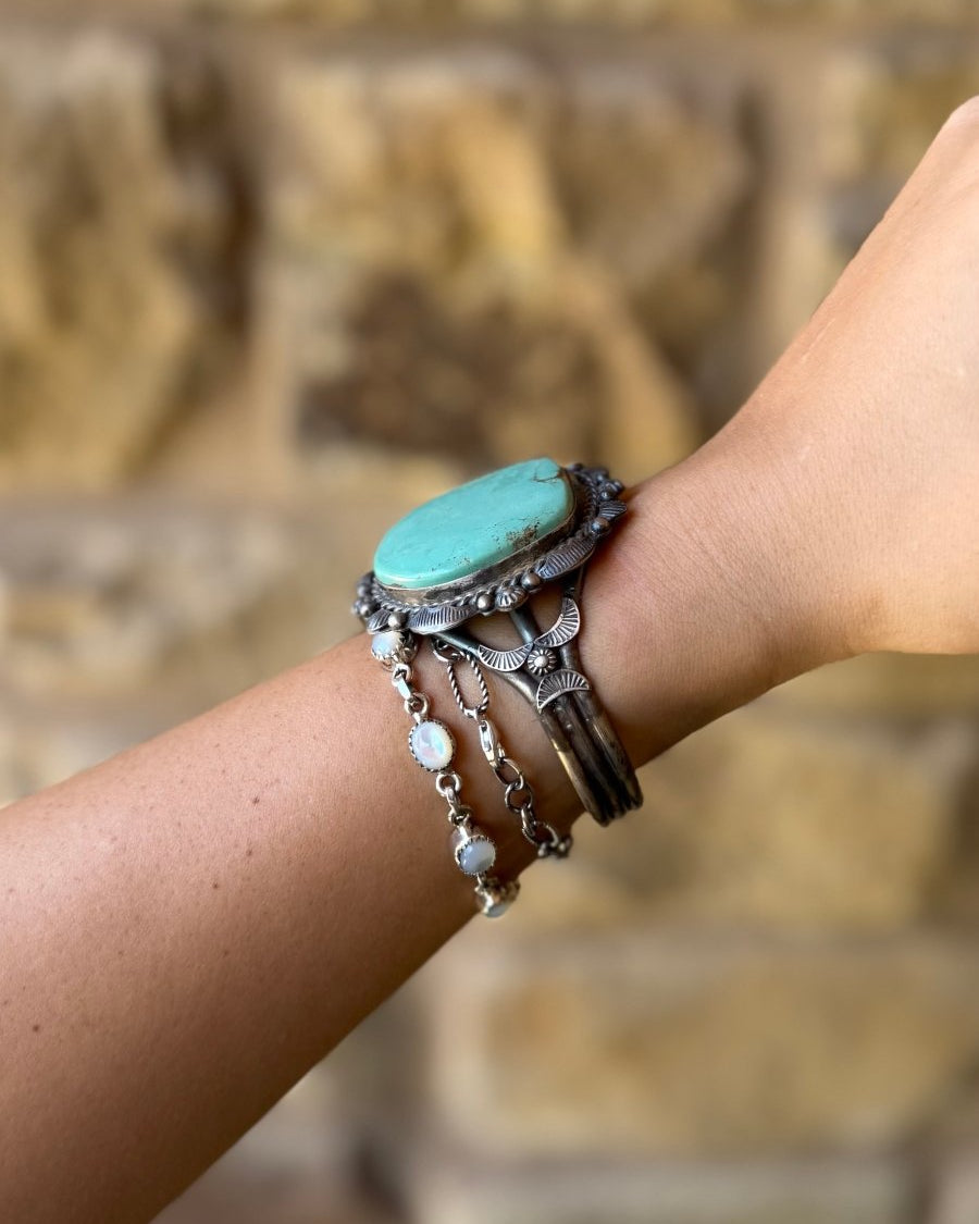 Lipann Turquoise Cuff Bracelet - Horseshoe J & Co.