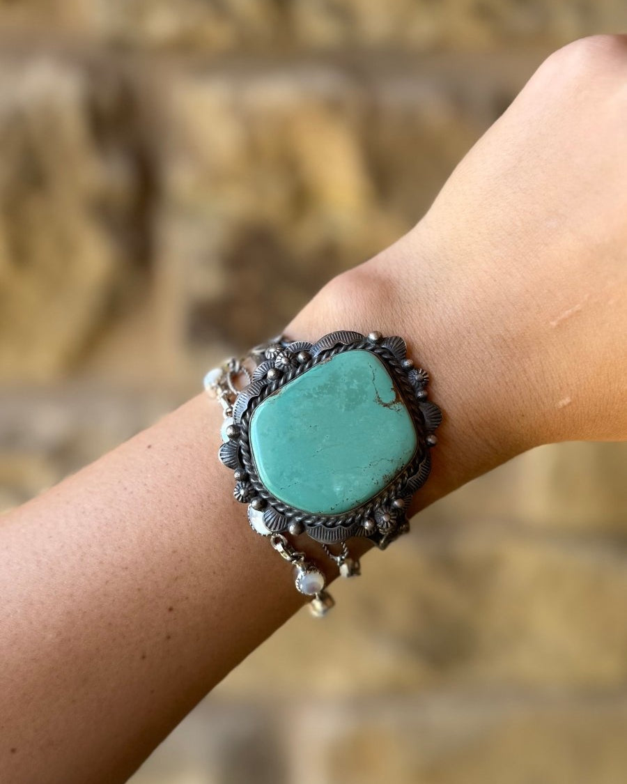Lipann Turquoise Cuff Bracelet - Horseshoe J & Co.