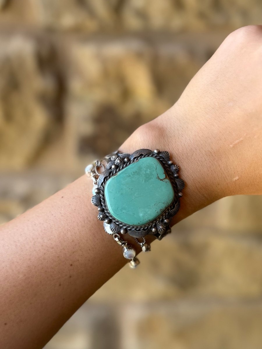 Lipann Turquoise Cuff Bracelet - Horseshoe J & Co.