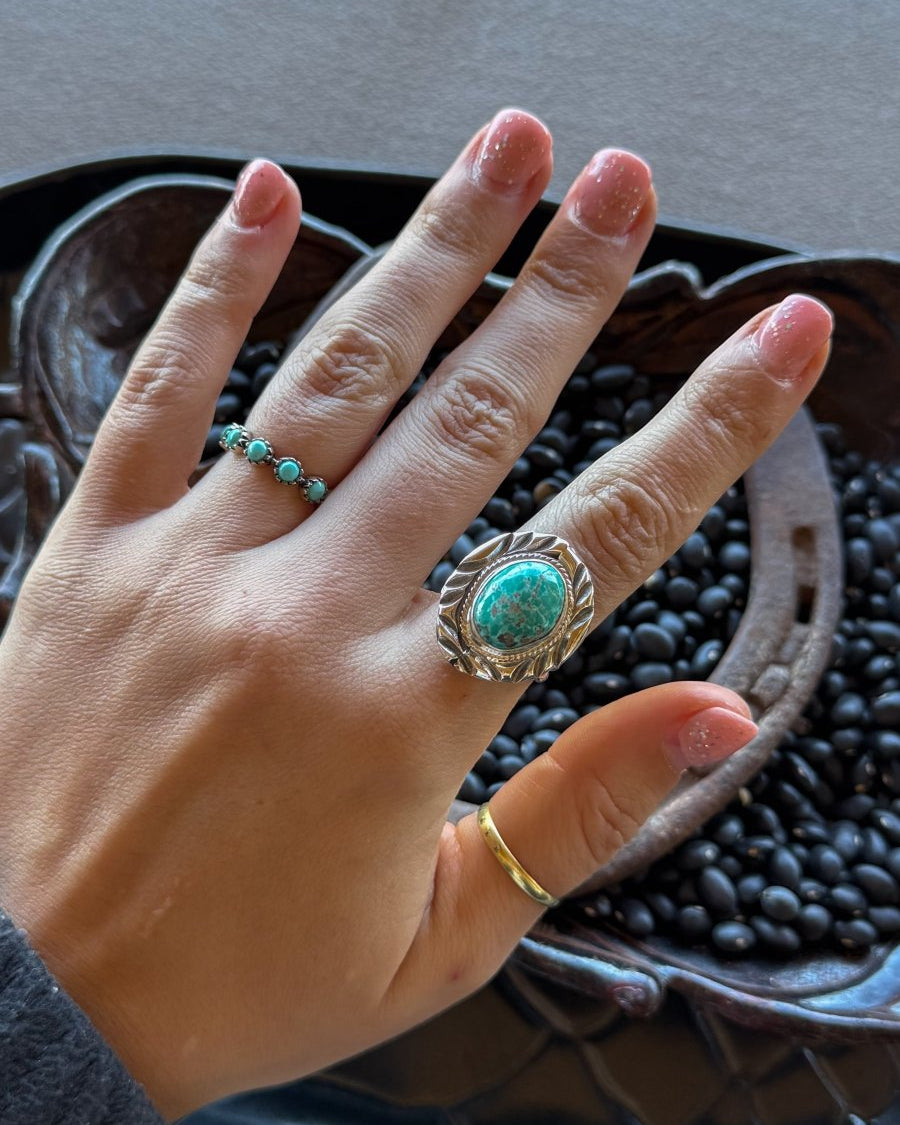 Living for the Night Adjustable Turquoise Ring - Horseshoe J & Co.