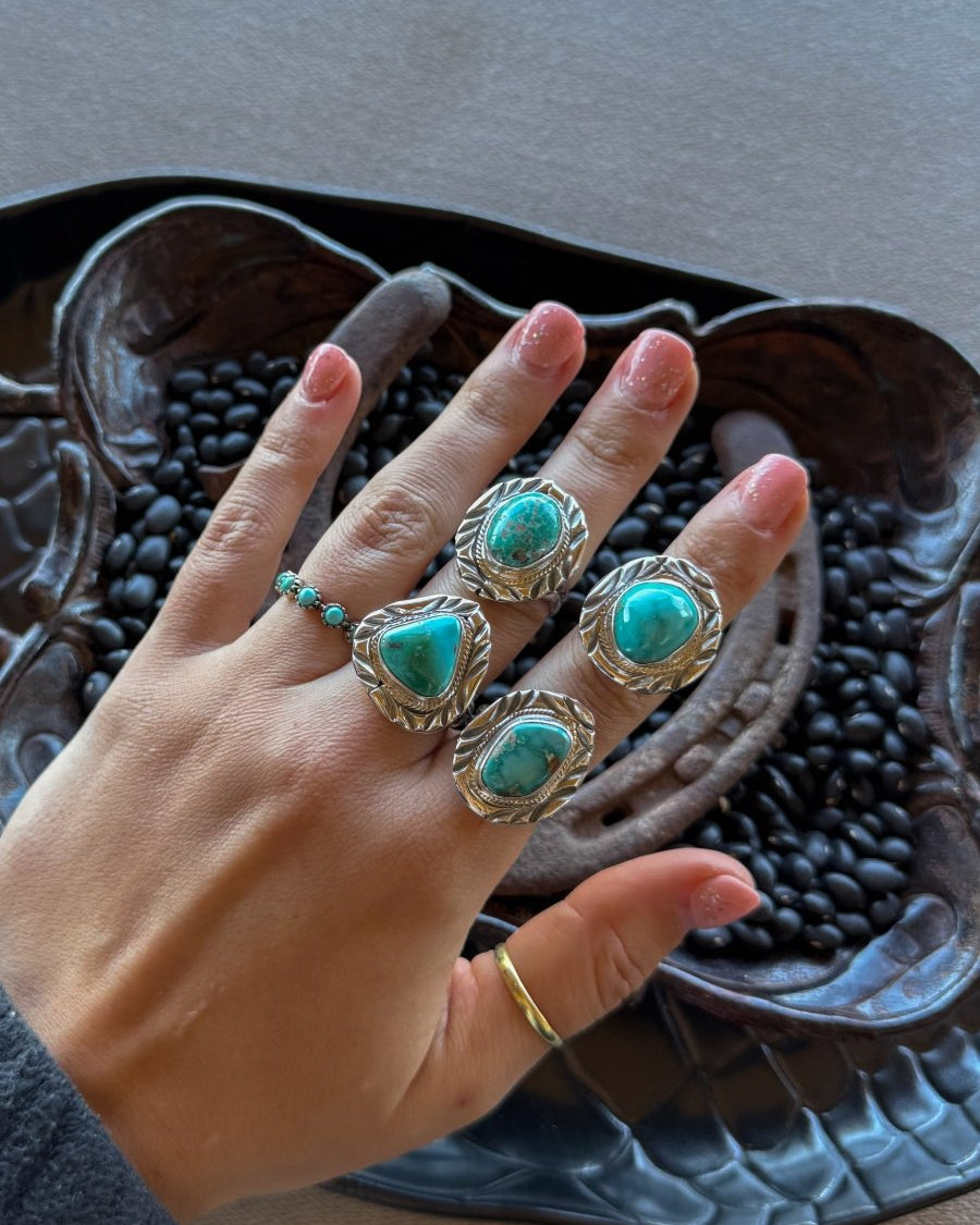 Living for the Night Adjustable Turquoise Ring - Horseshoe J & Co.