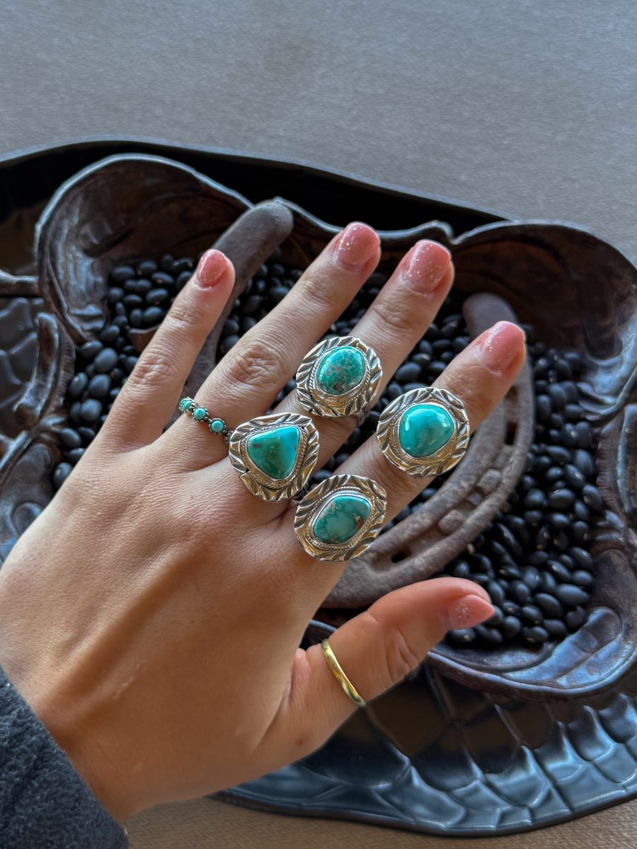 Living for the Night Adjustable Turquoise Ring - Horseshoe J & Co.