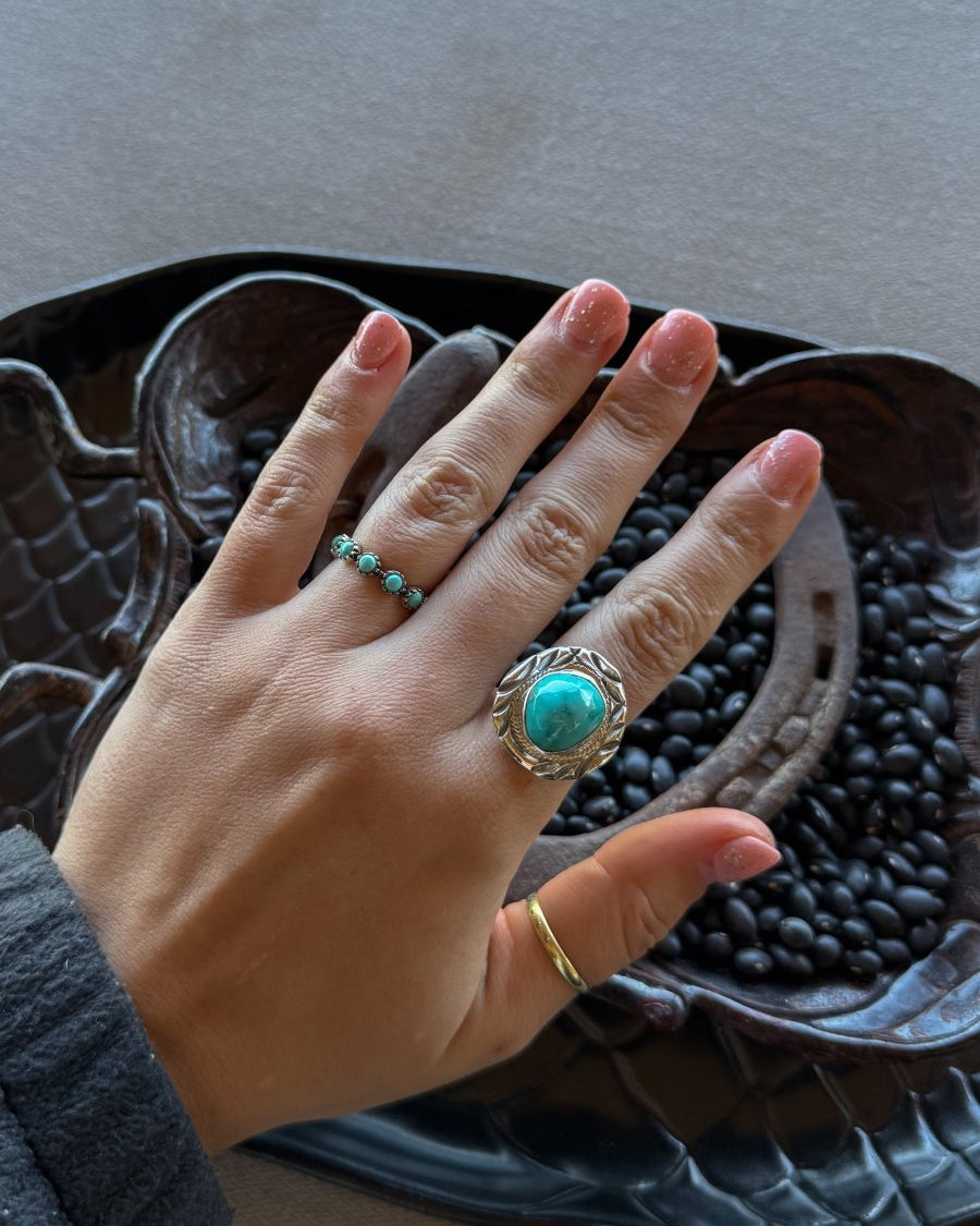 Living for the Night Adjustable Turquoise Ring - Horseshoe J & Co.