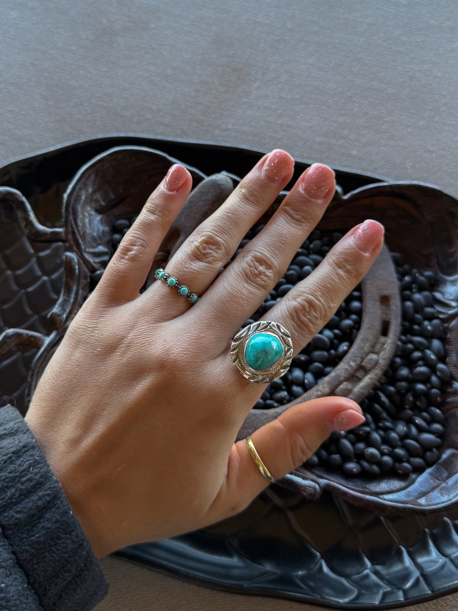 Living for the Night Adjustable Turquoise Ring - Horseshoe J & Co.