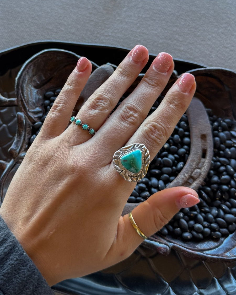 Living for the Night Adjustable Turquoise Ring - Horseshoe J & Co.