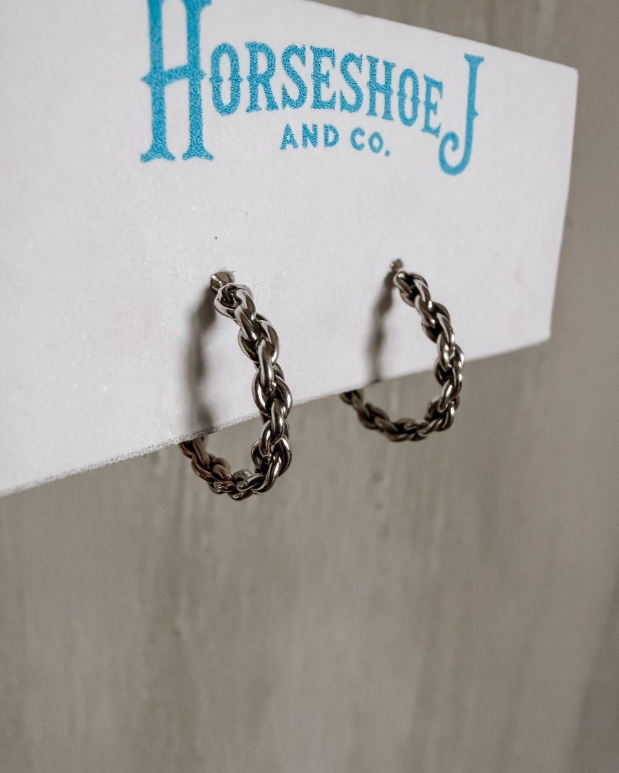 Lookout Mountain Silver Hoops - Horseshoe J & Co.