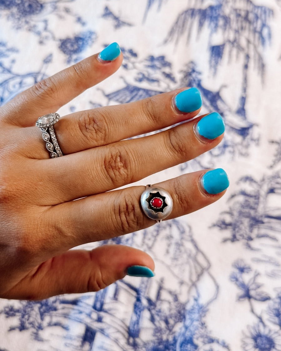 Lott Red Shadowbox Ring - ring - Horseshoe J & Co.