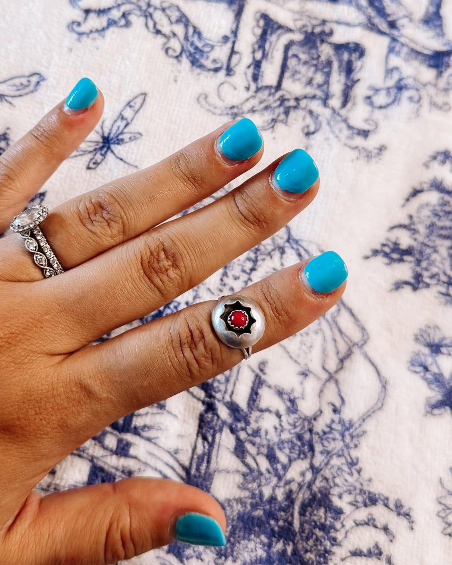 Lott Red Shadowbox Ring - ring - Horseshoe J & Co.
