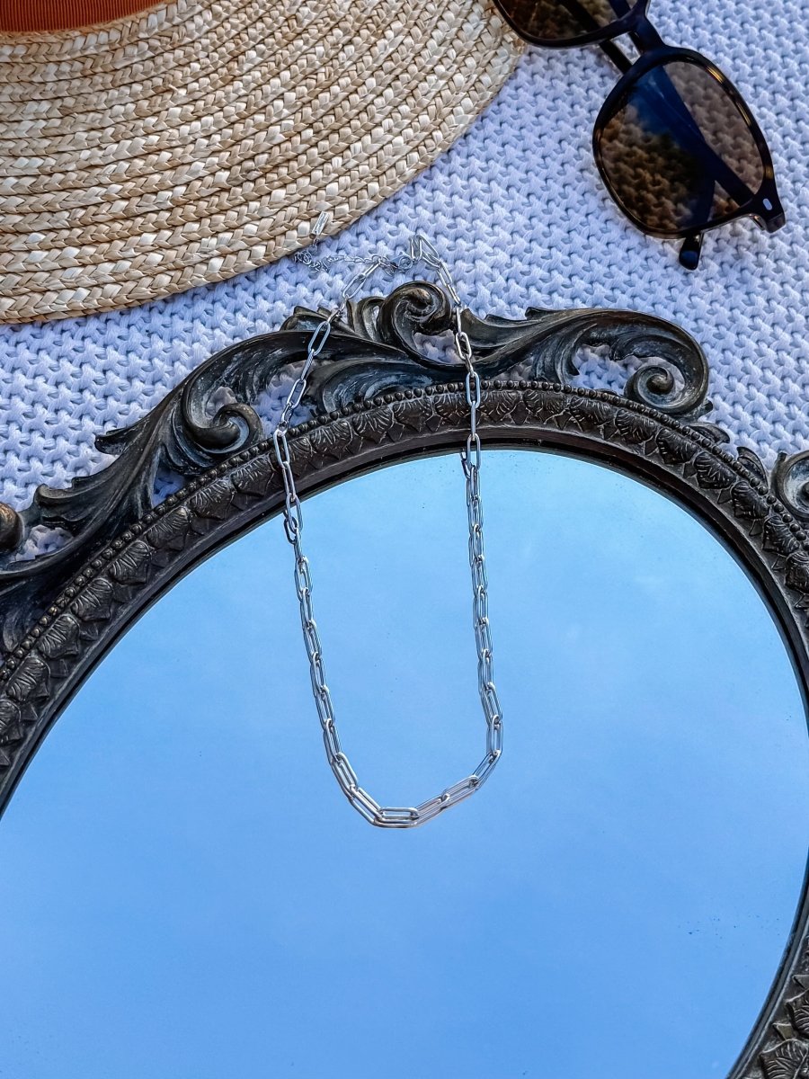 Malta Silver Paperclip Necklace - Wooten's