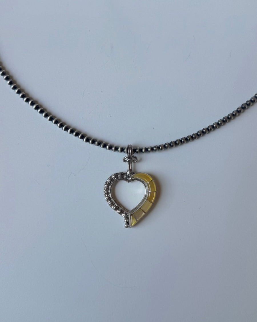 Menard Yellow Shell Heart Necklace Pendant - Horseshoe J & Co.