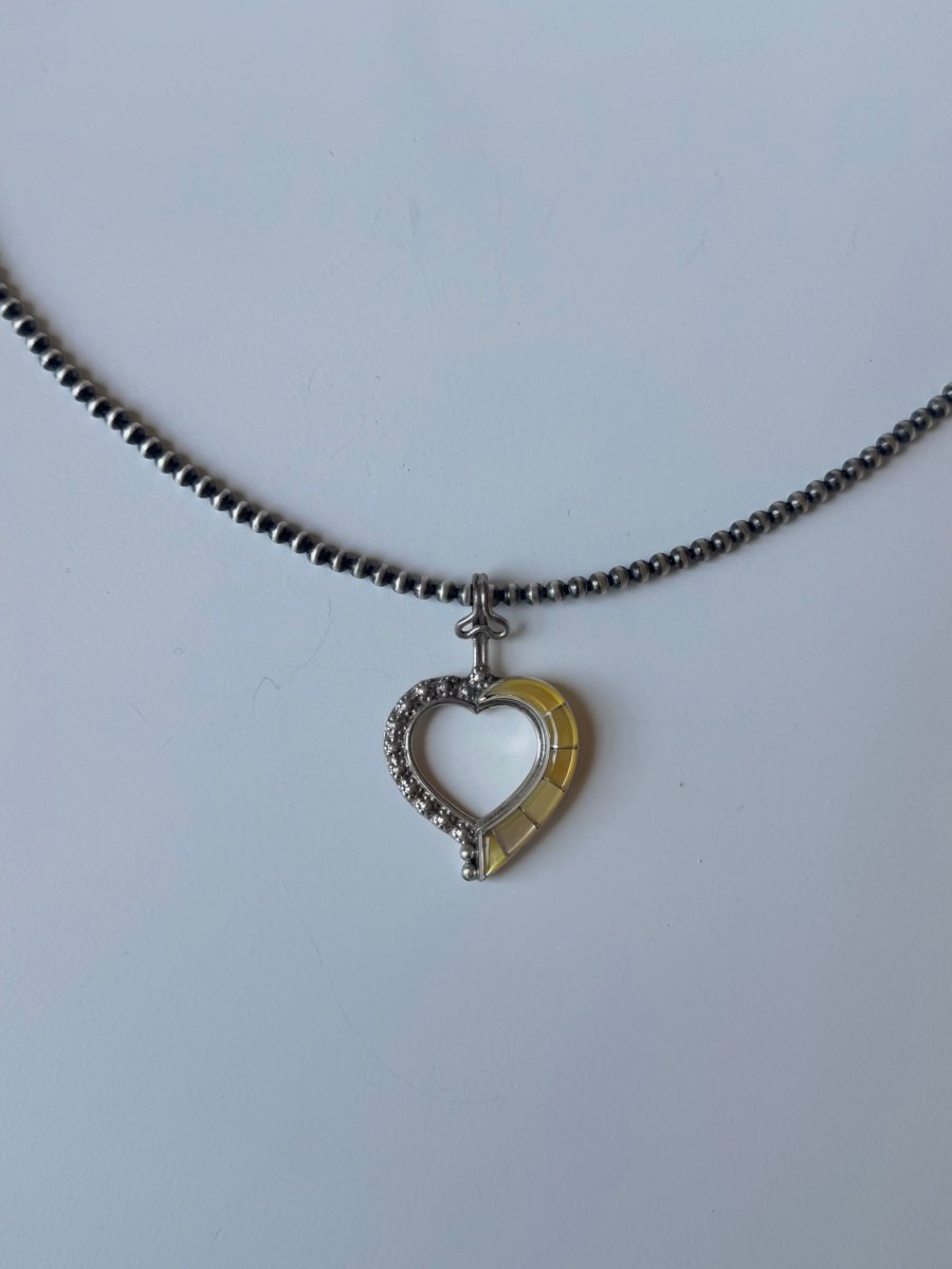 Menard Yellow Shell Heart Necklace Pendant - Wooten's