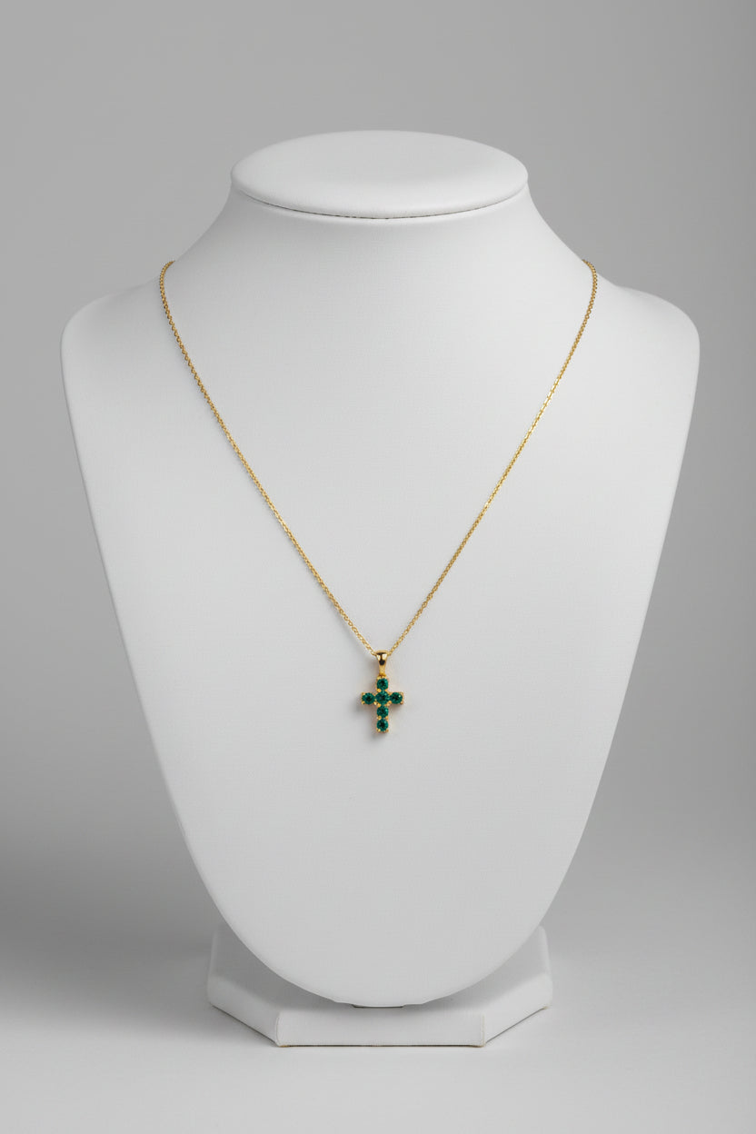 Miner Emerald Cross Necklace - Wooten's