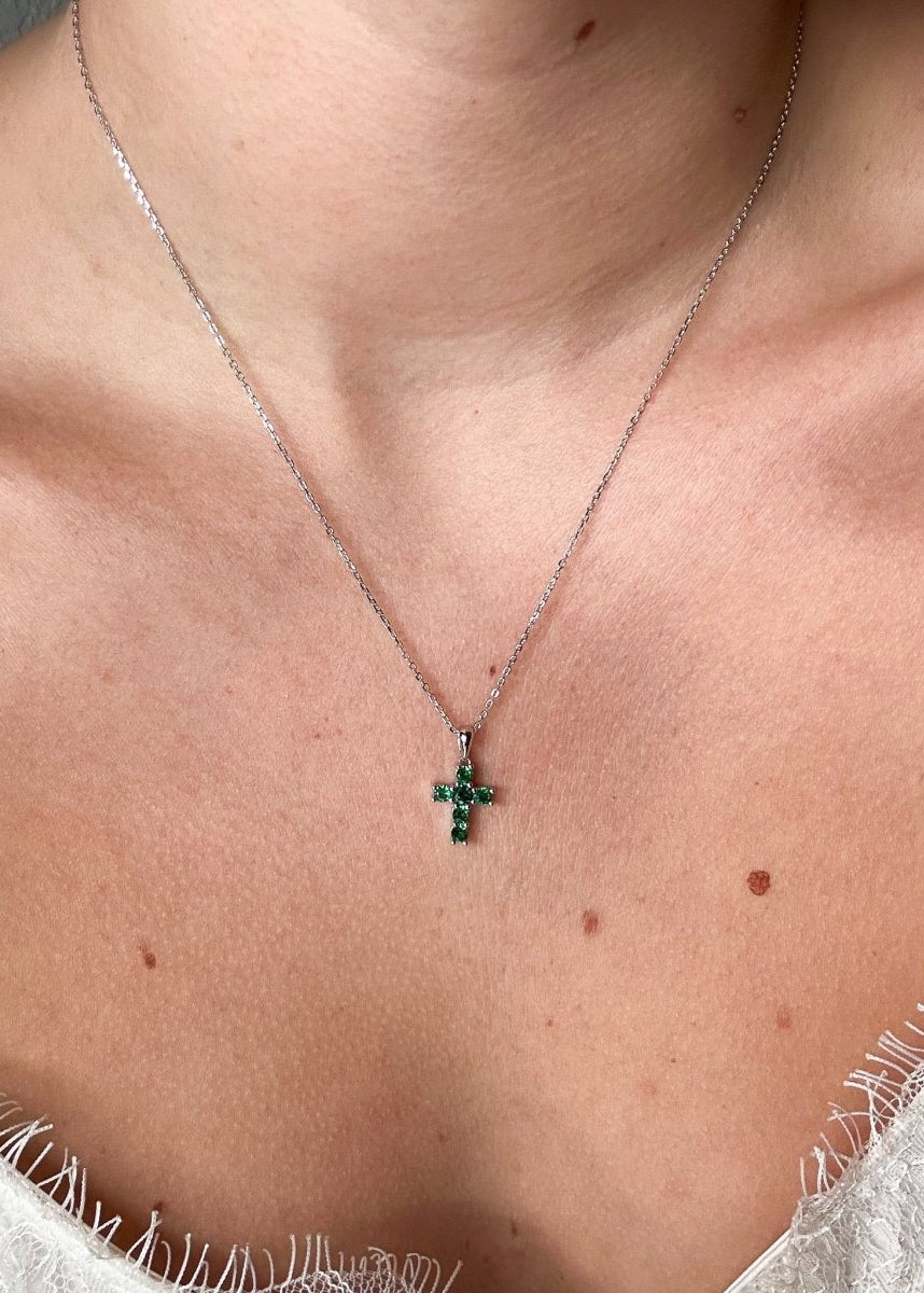 Miner Emerald Cross Necklace - Wooten's