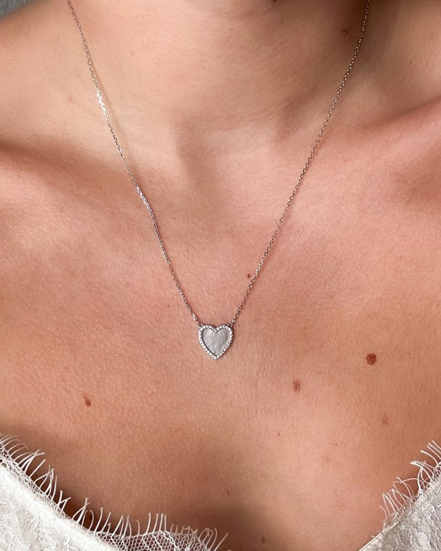 Molt Mother of Pearl Heart Necklace - Wooten's