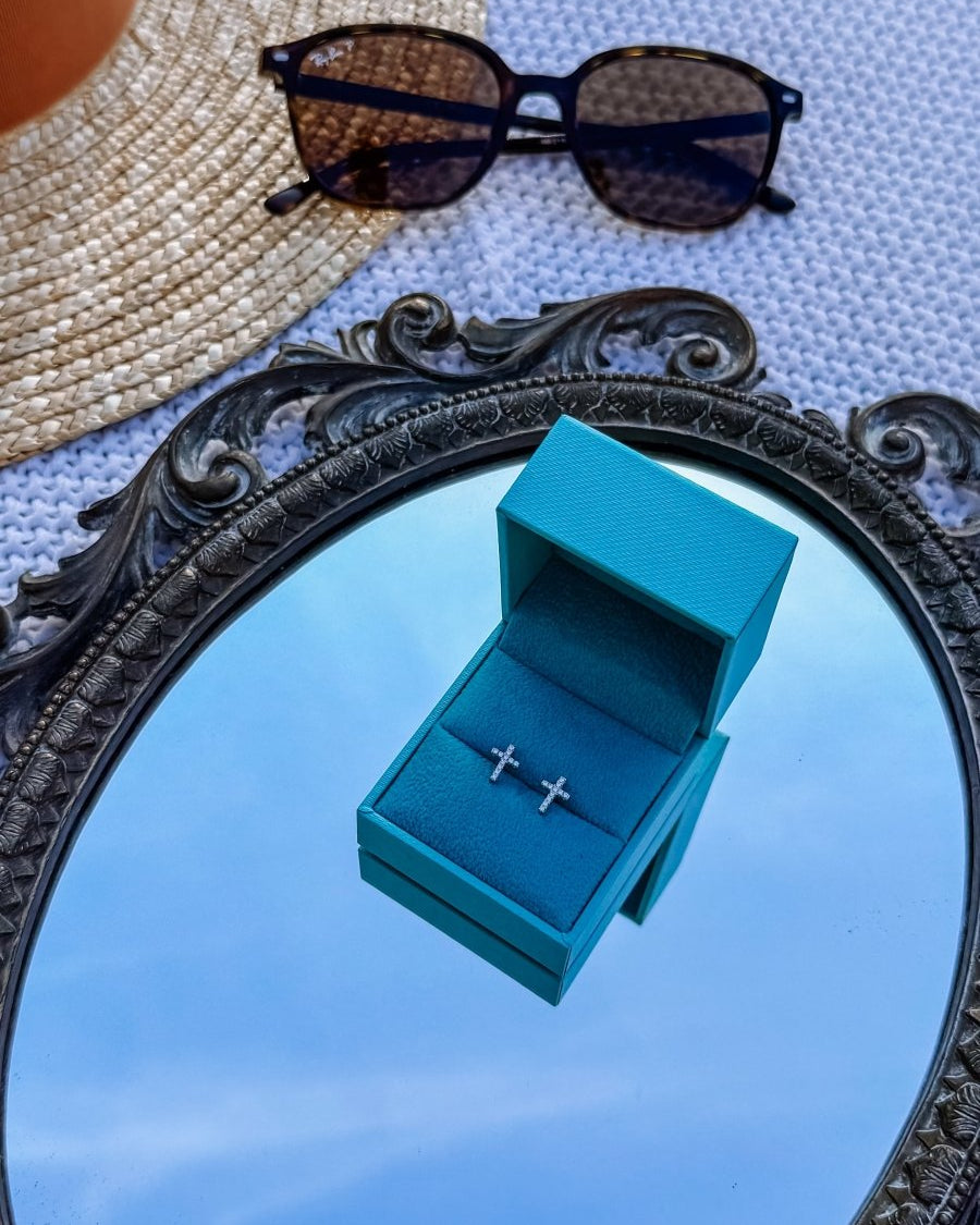Molt Tiny Cross Studs - Horseshoe J & Co.
