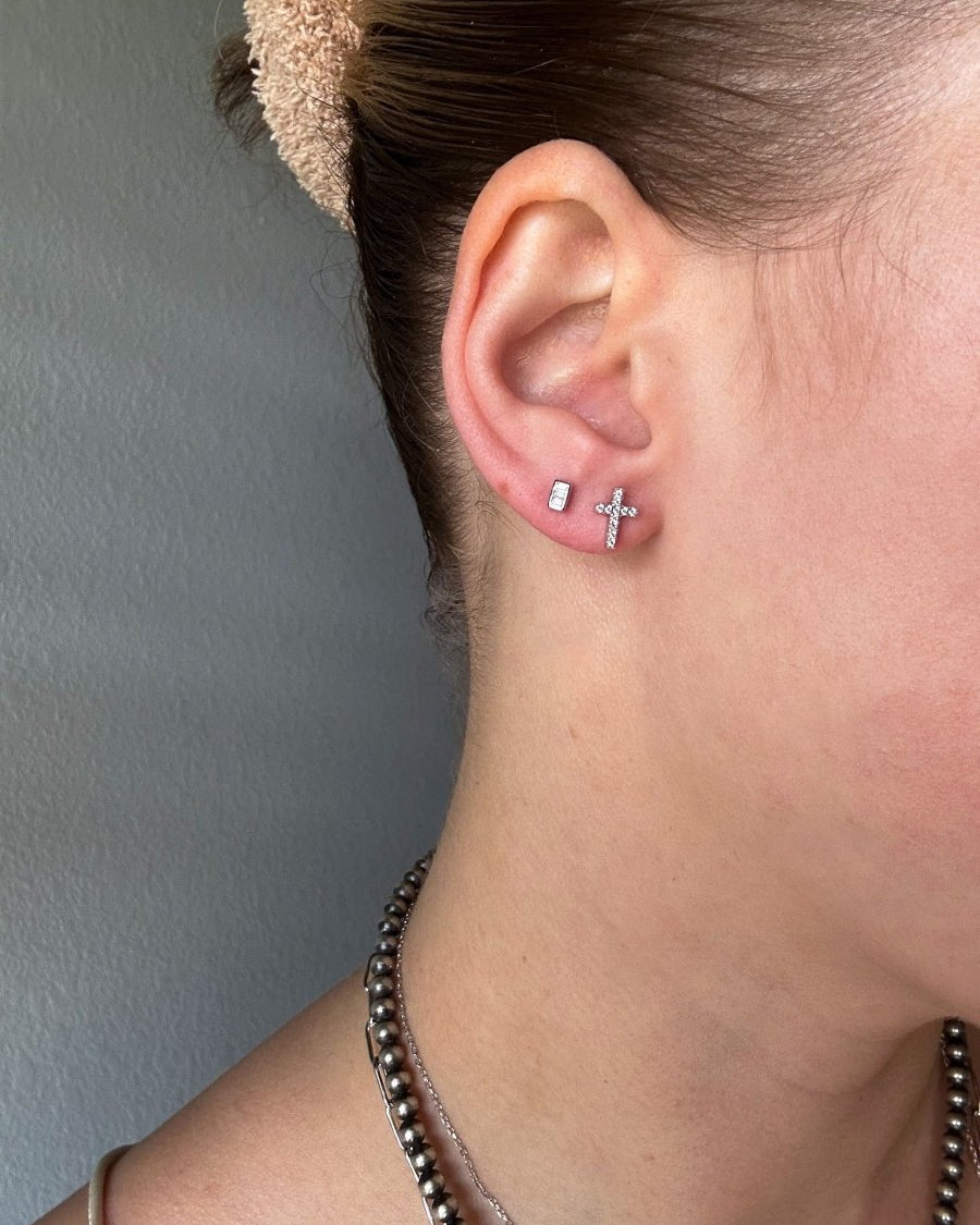 Molt Tiny Cross Studs - Horseshoe J & Co.