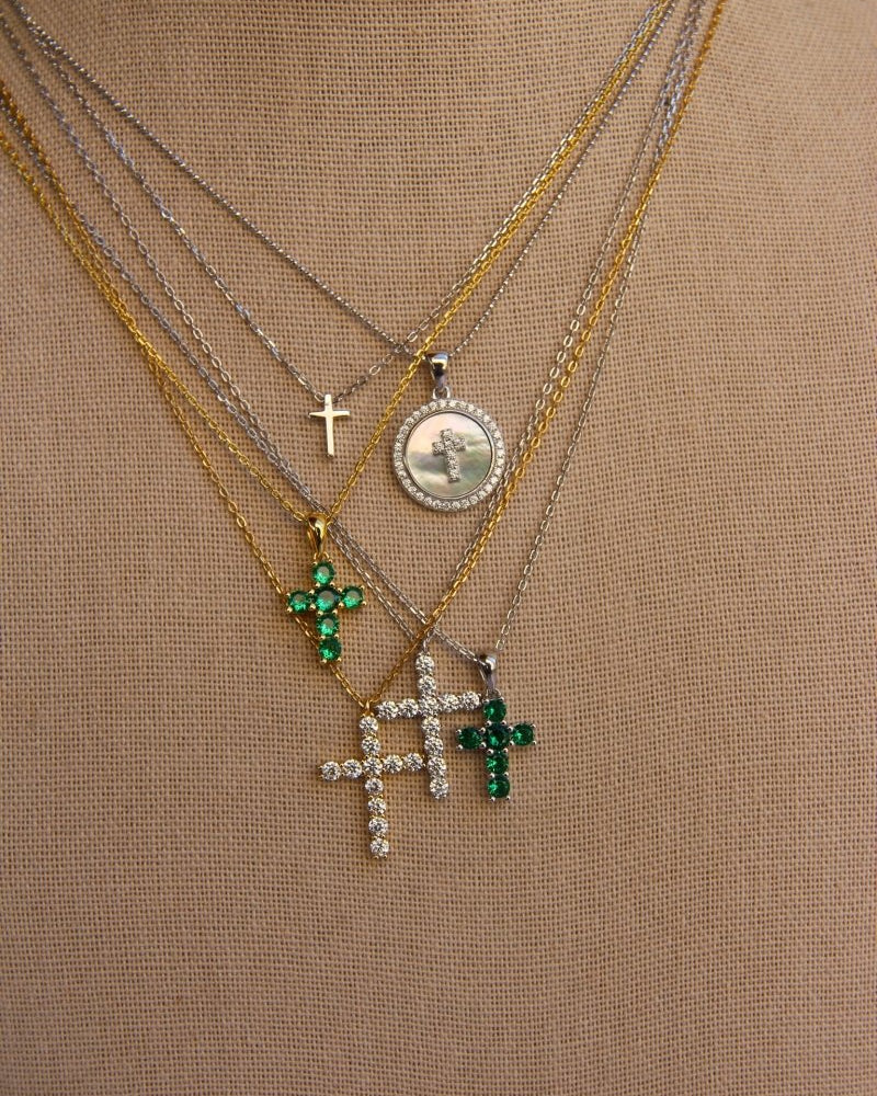 Mona Plain Cross Necklace - Small - Horseshoe J & Co.