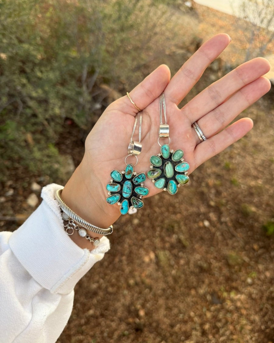 Monterey Turquoise Cluster Pendant/Necklace - bracelet - Horseshoe J & Co.
