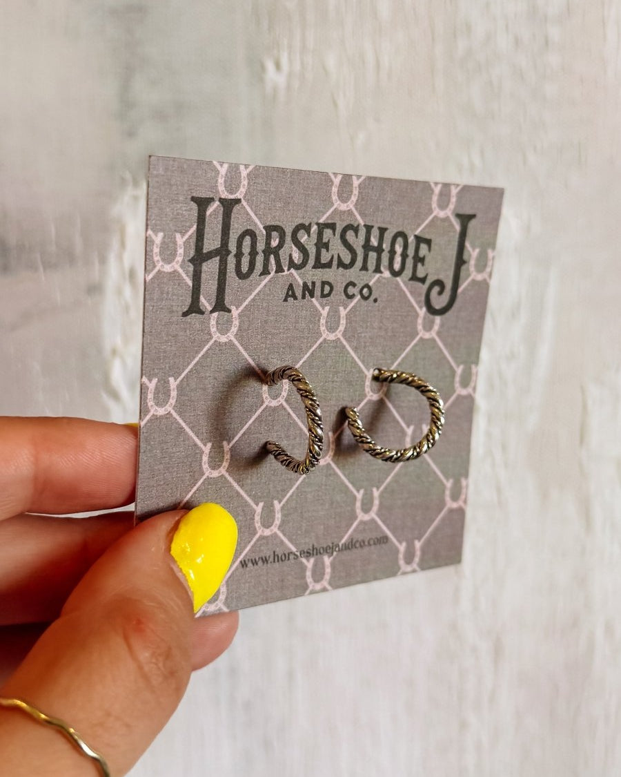 Moose Silver Hoops - Horseshoe J & Co.