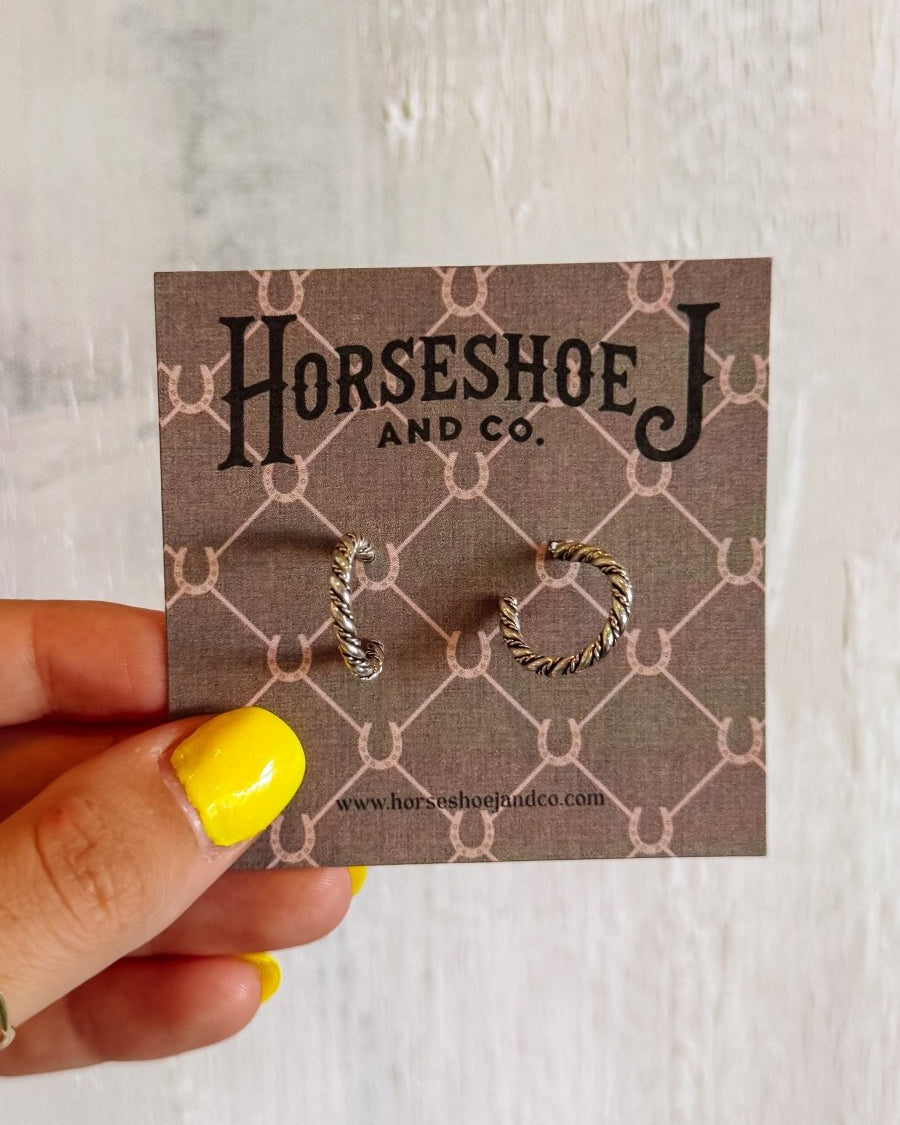 Moose Silver Hoops - Horseshoe J & Co.