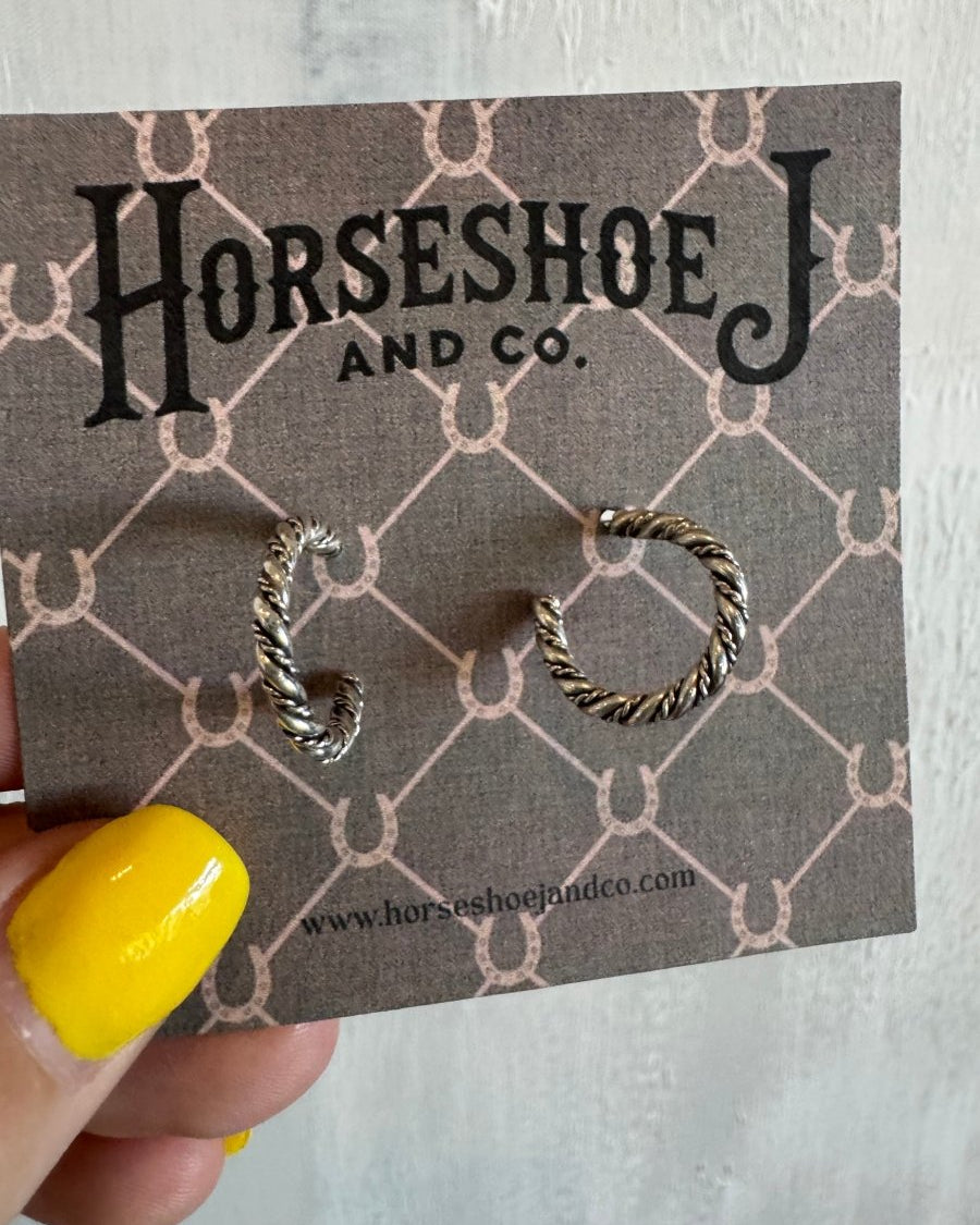 Moose Silver Hoops - Horseshoe J & Co.