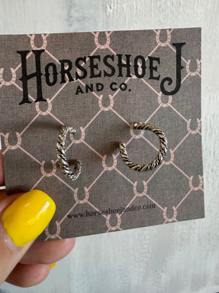 Moose Silver Hoops - Horseshoe J & Co.