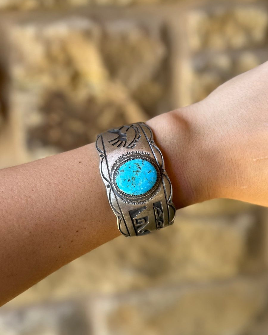 Moulton Turquoise Cuff Bracelet - Horseshoe J & Co.