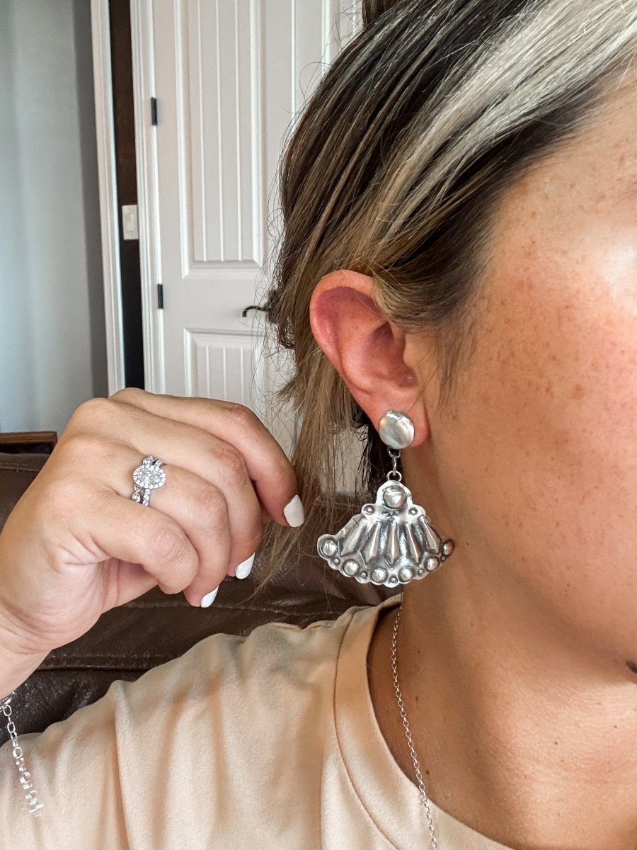 Muleshoe Silver Dangle Earrings - Horseshoe J & Co.