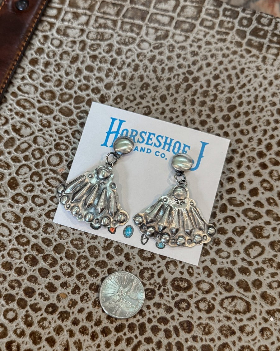 Muleshoe Silver Dangle Earrings - Horseshoe J & Co.