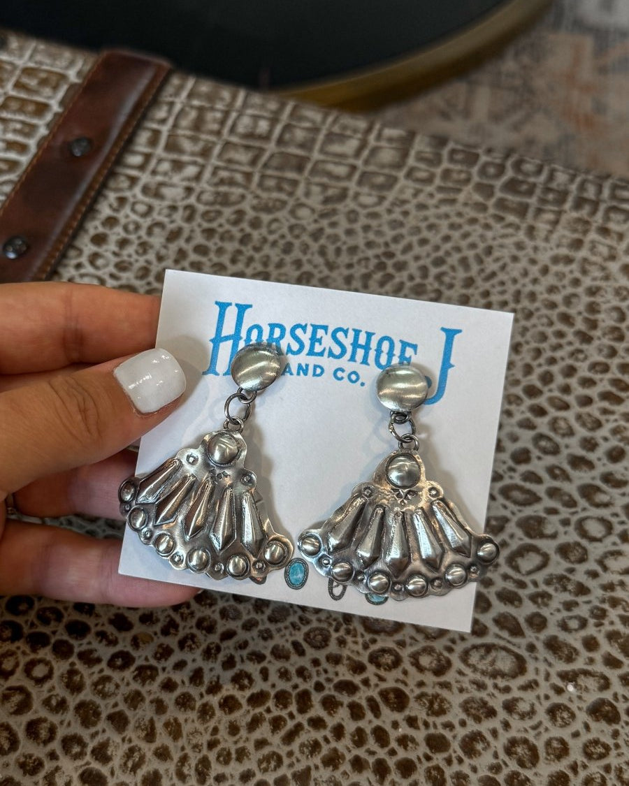 Muleshoe Silver Dangle Earrings - Horseshoe J & Co.
