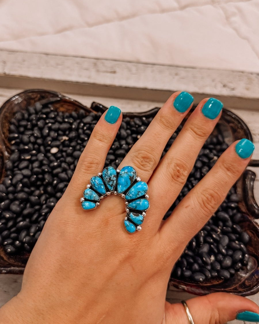 Nazarine Turquoise Naja Ring - Horseshoe J & Co.