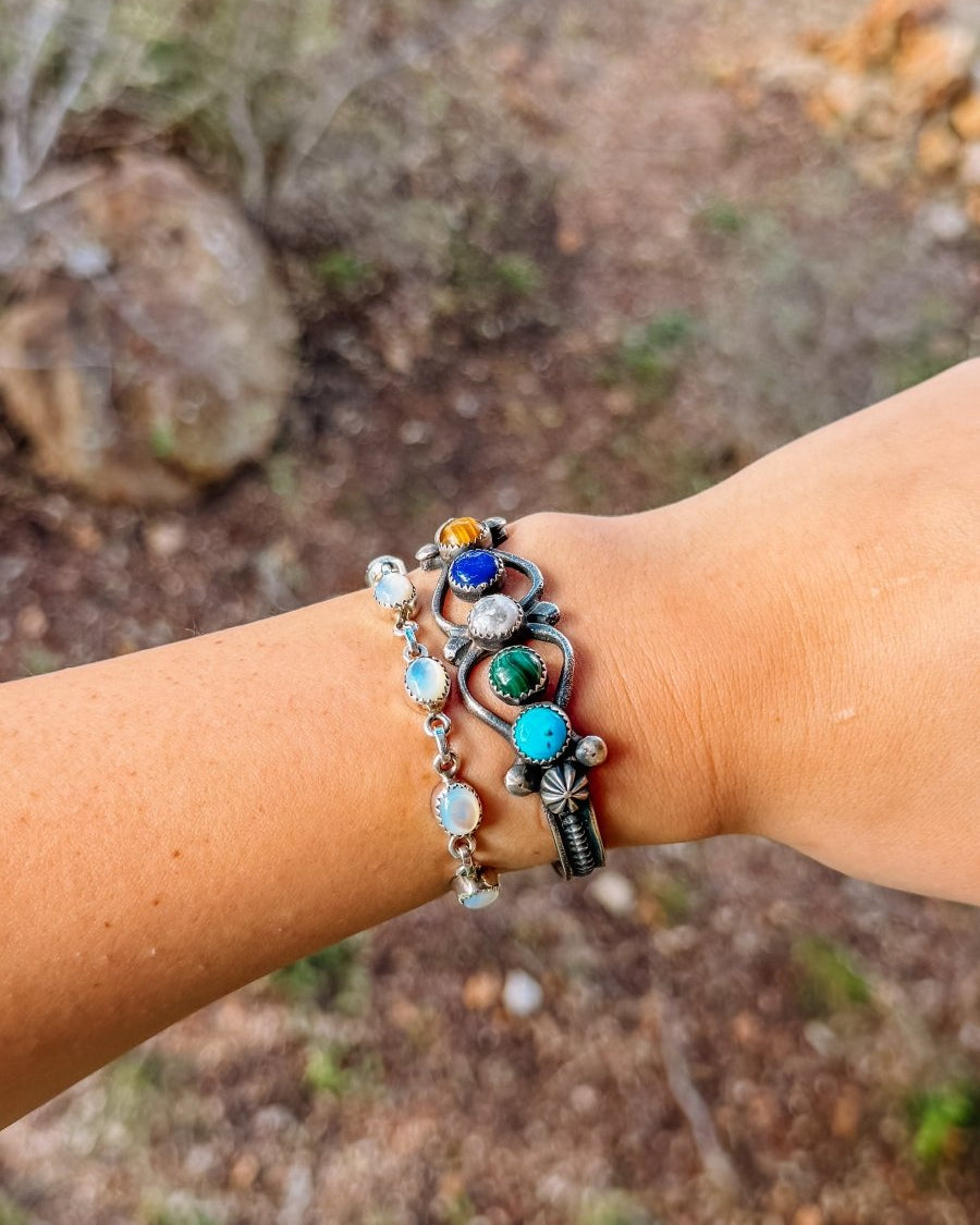 Newbern Multi - Stone Cuff Bracelet - Horseshoe J & Co.