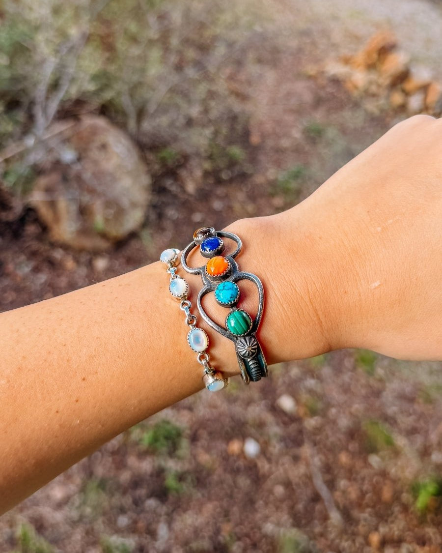 Newbern Multi - Stone Cuff Bracelet - Horseshoe J & Co.
