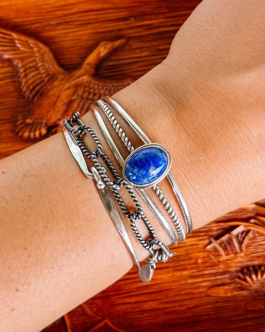 Newcastle Blue Lapis Cuff Bracelet - Horseshoe J & Co.