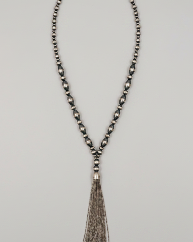 Norris Silver Pearl Tassel Necklace - Wooten's