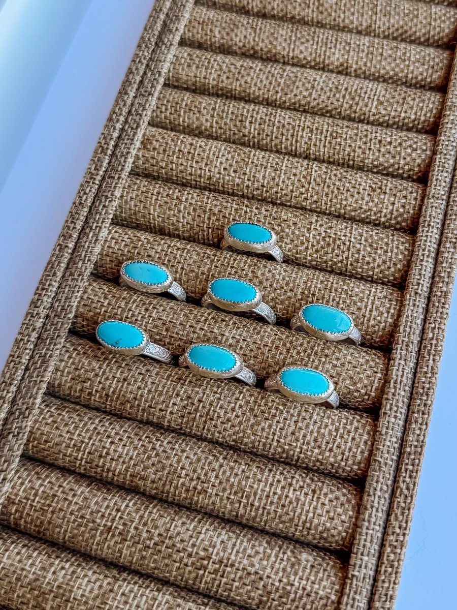 Pecos Turquoise Patterned Ring - Horseshoe J & Co.