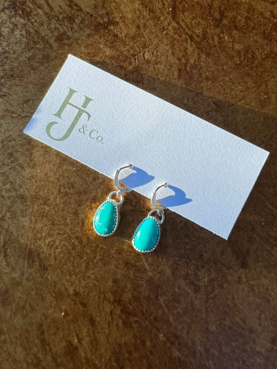 Picacho Turquoise Huggie Earrings - Horseshoe J & Co.