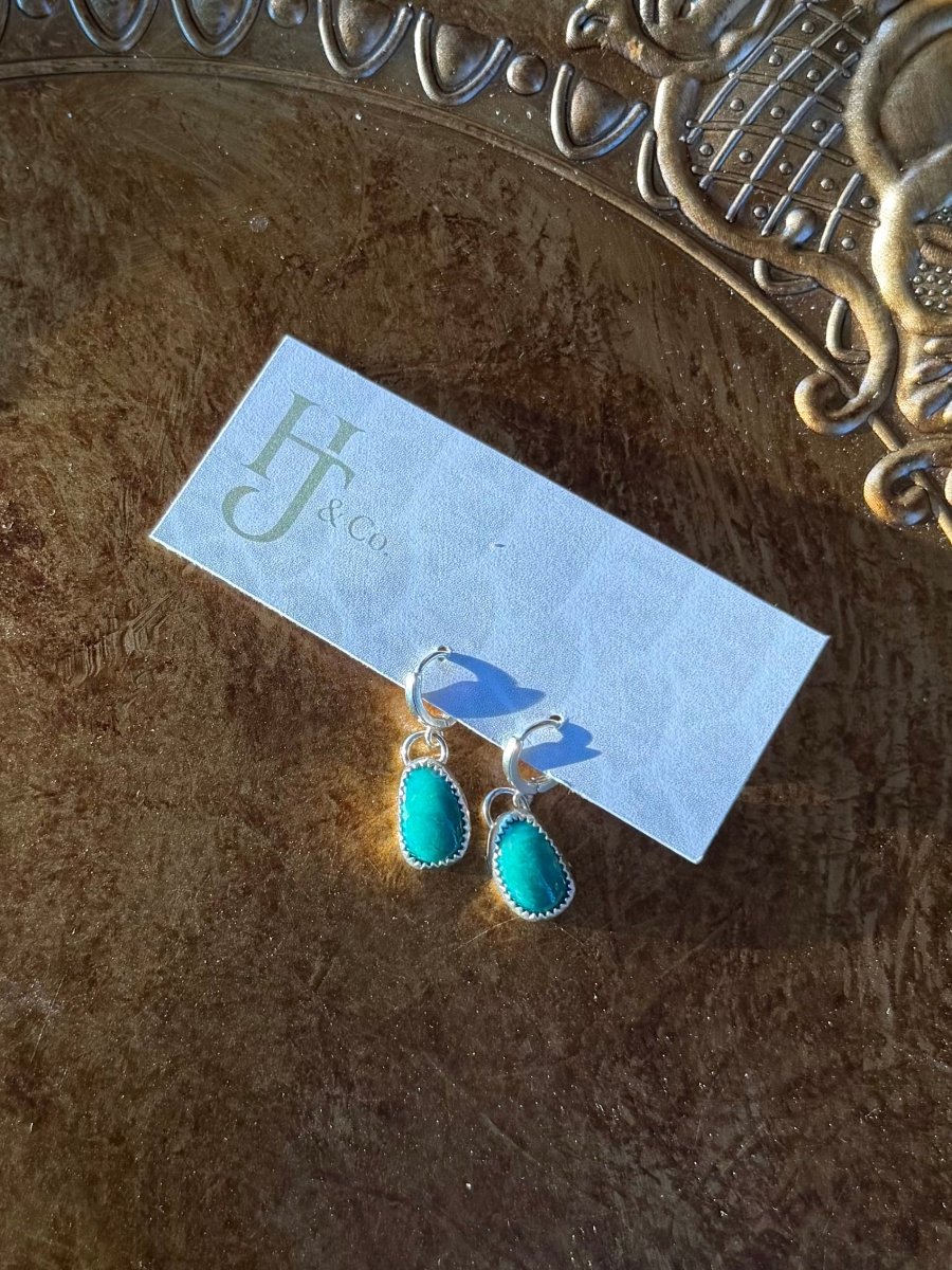 Picacho Turquoise Huggie Earrings - Horseshoe J & Co.