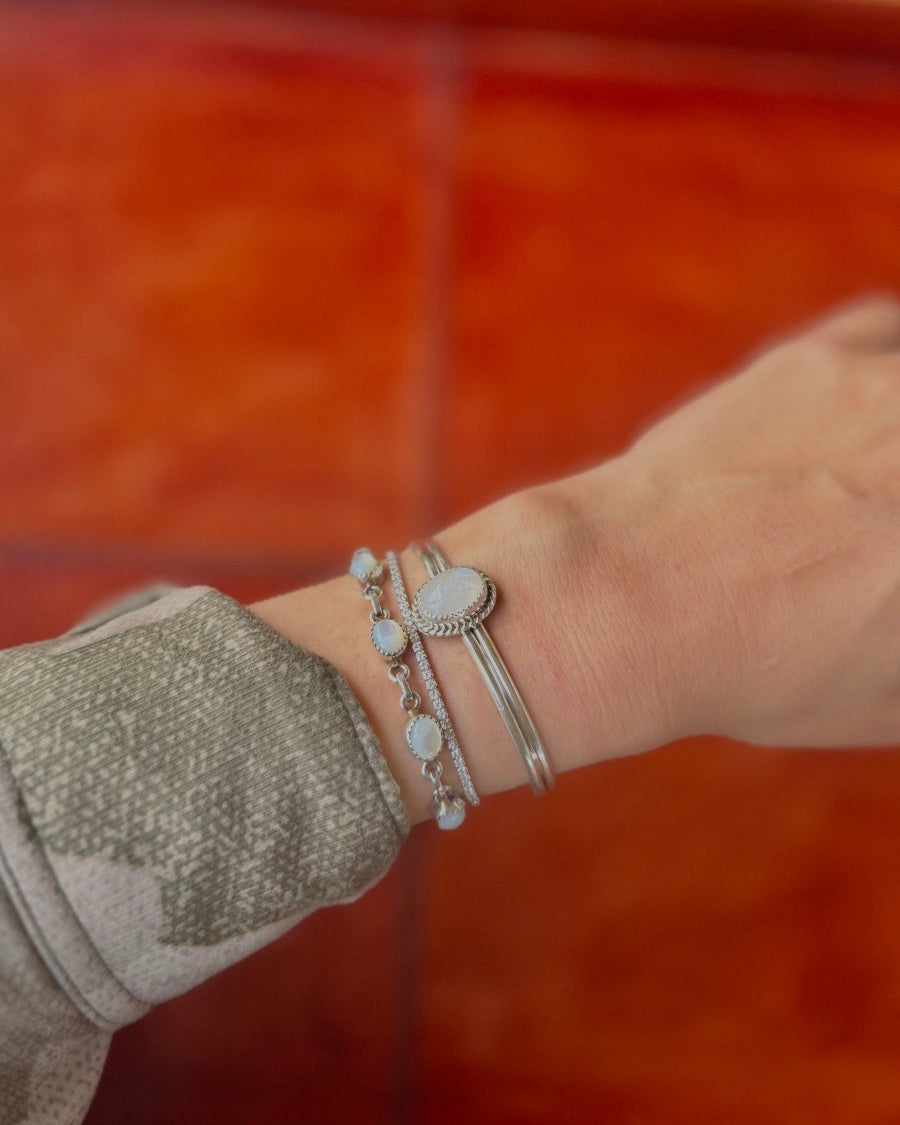 Pitkin Moonstone Cuff Bracelet - Horseshoe J & Co.