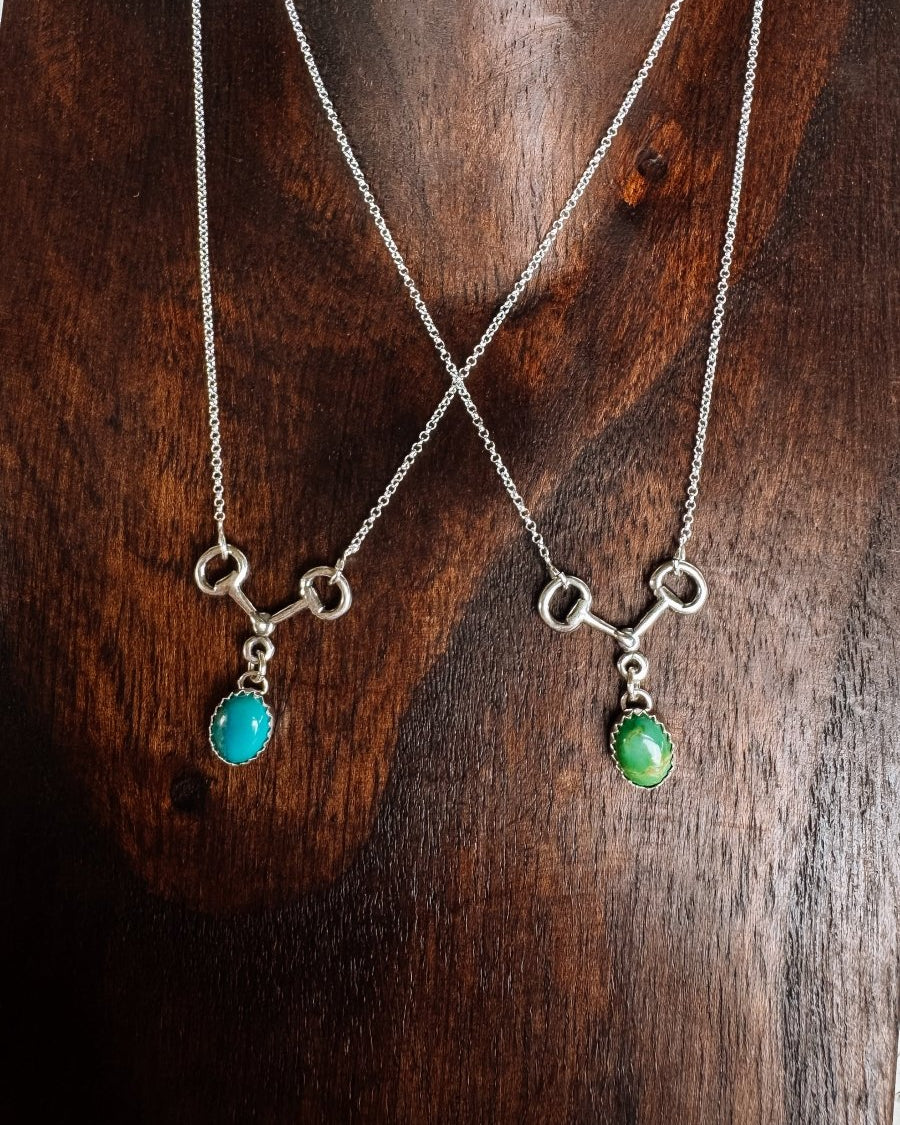 Poteet Snaffle Bit Turquoise Necklace - Horseshoe J & Co.