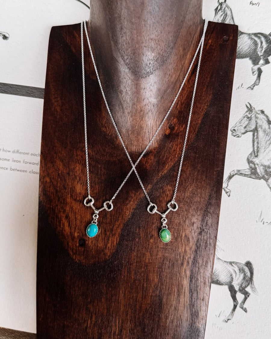 Poteet Snaffle Bit Turquoise Necklace - Horseshoe J & Co.