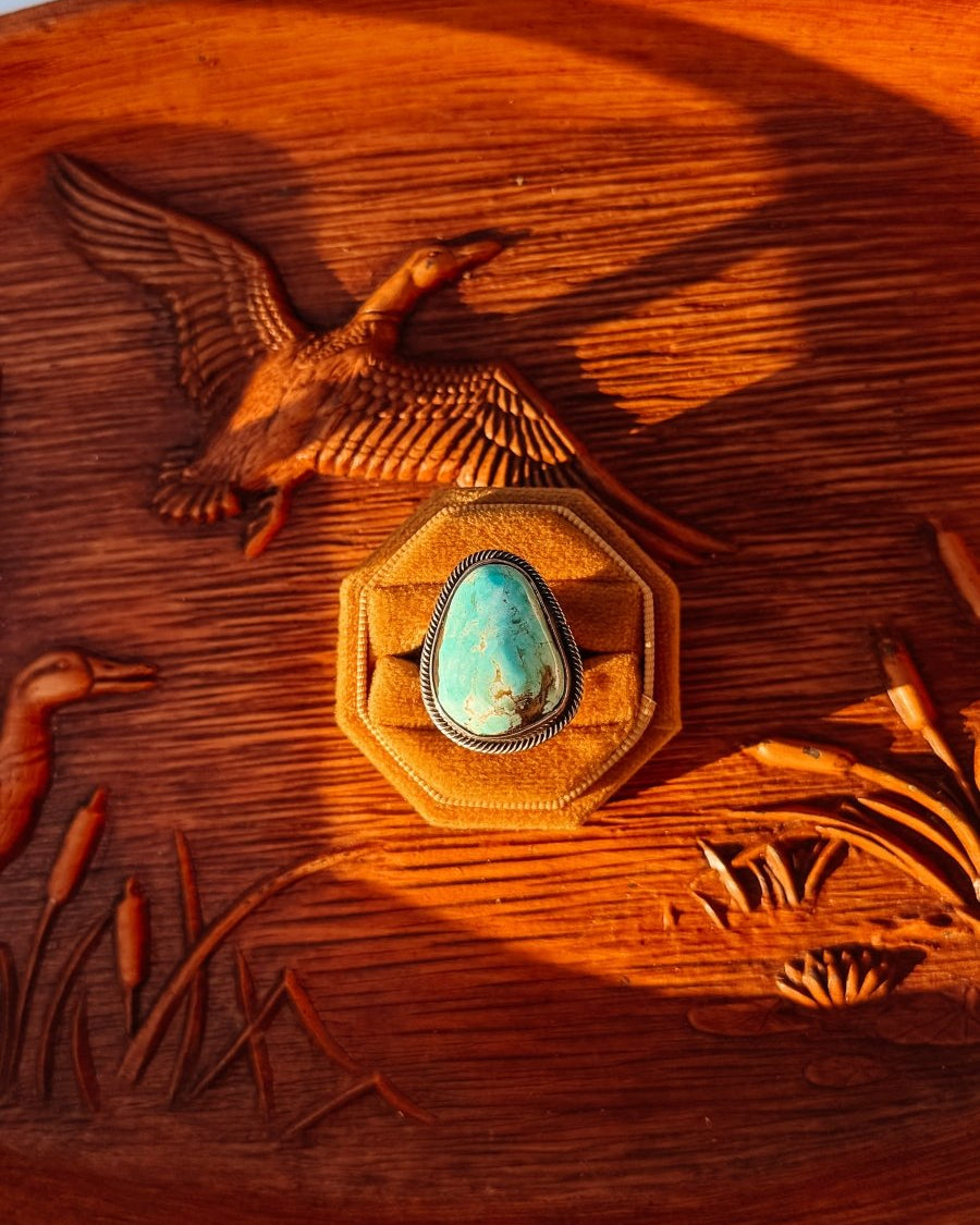 Prairie Hill Adjustable Turquoise Ring - Horseshoe J & Co.