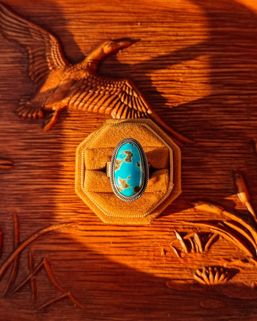 Prairie Hill Adjustable Turquoise Ring - Horseshoe J & Co.
